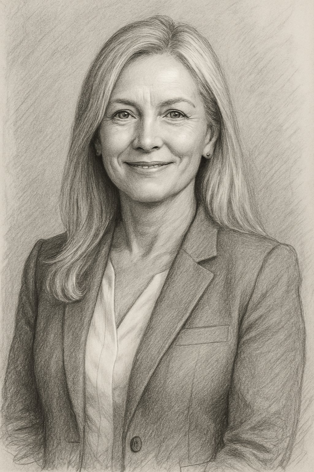 Example soulmate portrait, pencil-drawn by artist